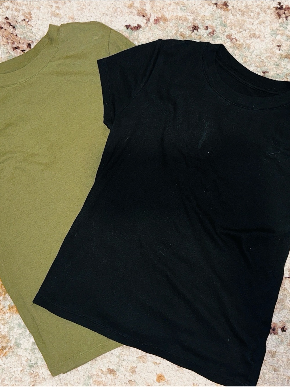 a new day Women's Short Sleeve Crewneck Tee in Black & Olive 2 shirts